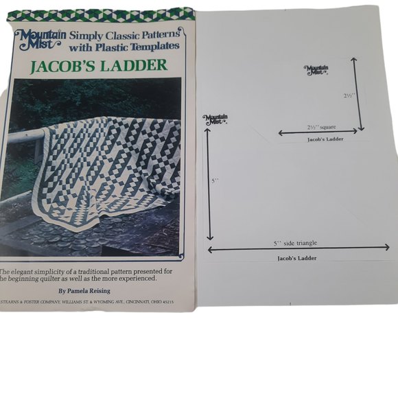 Mountain Mist Pieced Quilt Pattern Horn of Plenty & Jacobs Ladder w/ Template - Picture 3 of 6